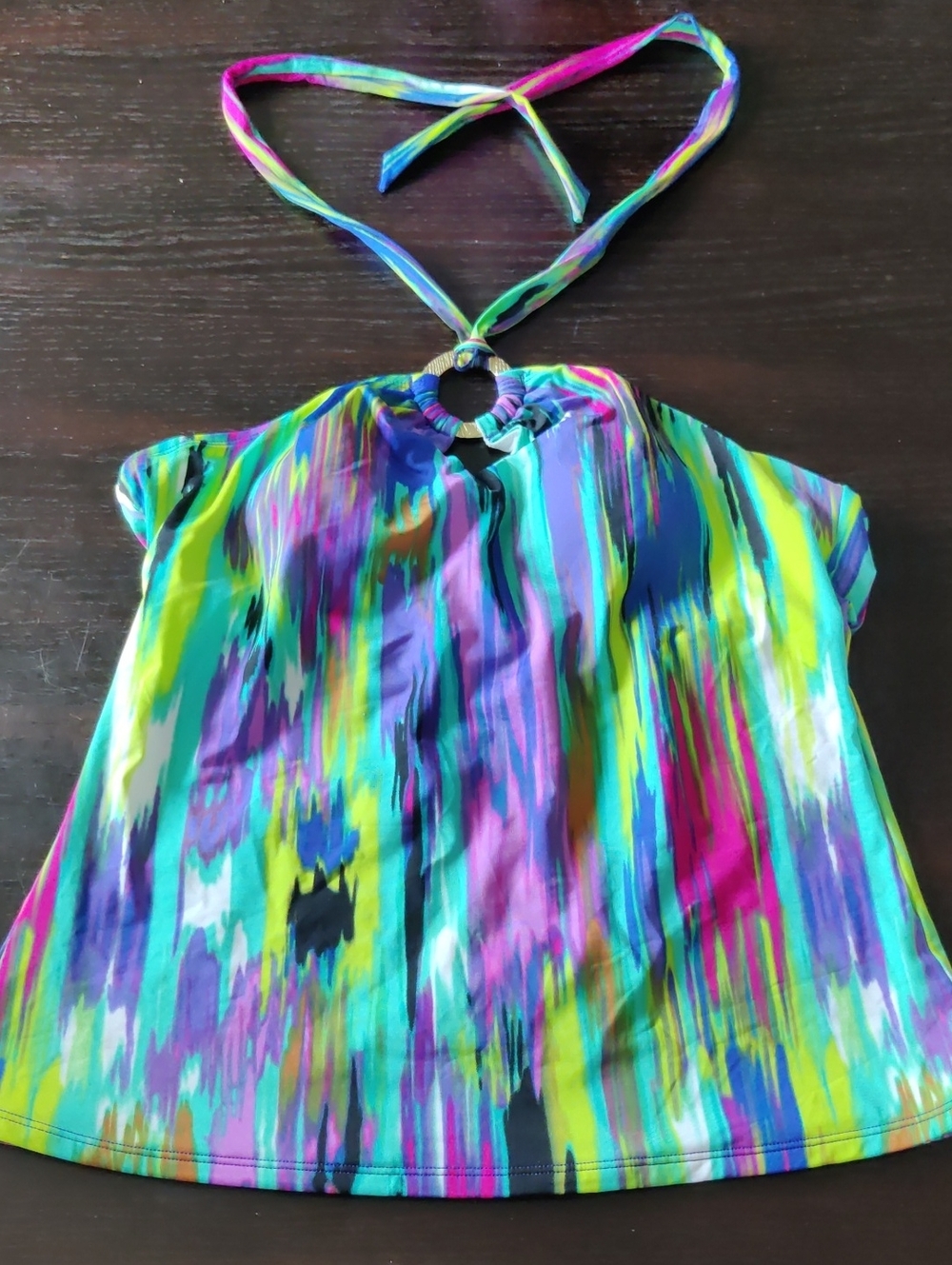 Apt. 9 Multicolor Swim Halter Camisole Only with Ring Detail